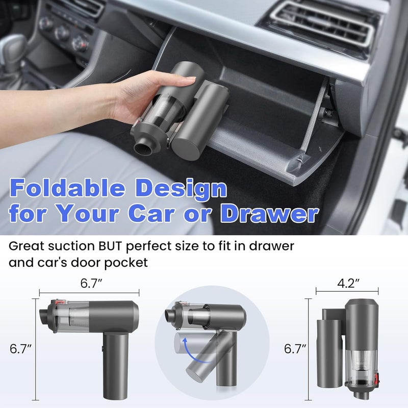 JYNSROU Foldable Cordless Vacuum & Air Duster - 16000PA Brushless Motor - Image 3